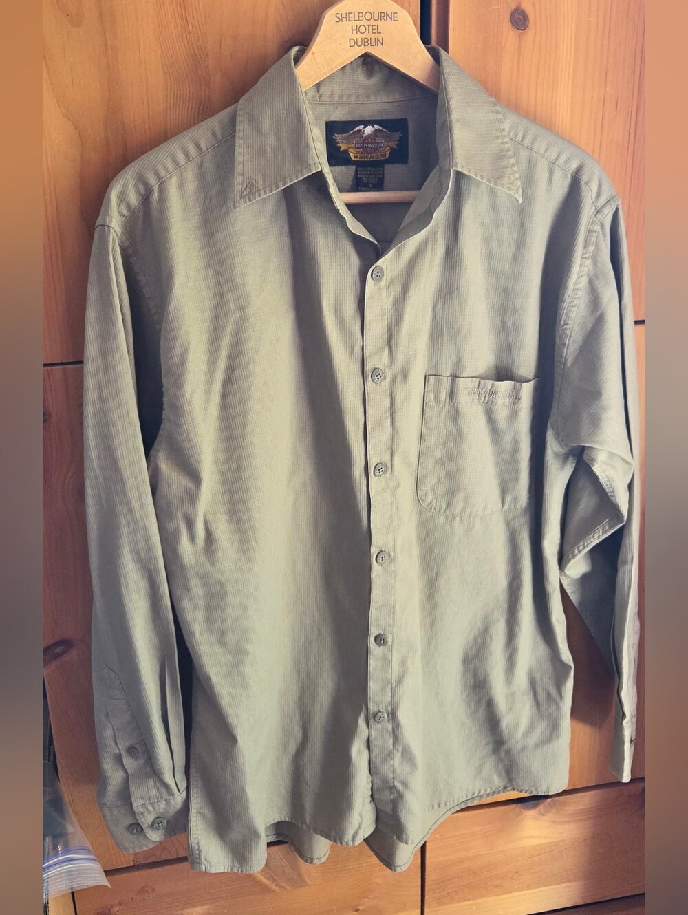 Harley Davidson Men's Vintage Brown Cotton Shirt Size Small